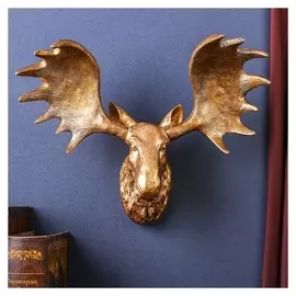 Сувенир полистоун панно "Лось" 29х42,5х22,5 см