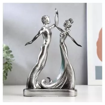 Сувенир полистоун "Первый танец" серебро 23,5х14,5х5,5 см