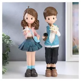 Сувенир полистоун "Подросток в джинсовом наряде" 28х7,3х5,5 см