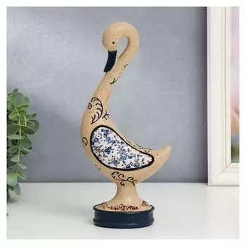 Сувенир полистоун "Прованс. гусыня с голубыми цветами на крыльях" 25х12х7 см
