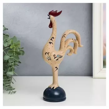 Сувенир полистоун "Прованс. петушок с голубыми цветочками" 25х13х10 см