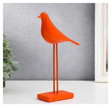 Сувенир полистоун "Птица - длинные лапки" оранж 23х17 см