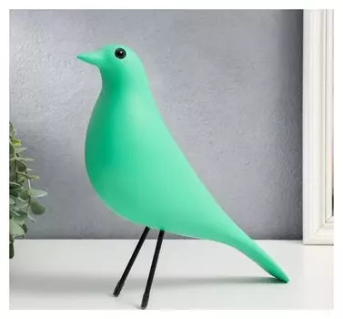 Сувенир полистоун "Птица" нежно-зелёная 28х23,5 см