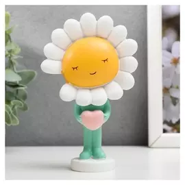 Сувенир полистоун "Ромашка с сердечком" 12,5х7,4х3,5 см