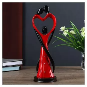 Сувенир полистоун "Семья" стразы, красно-чёрная 31,5х8х10,5 см