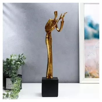 Сувенир полистоун серия музыканты "Скрипач" золото 41,5х8х10,5 см