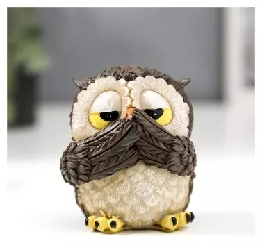 Сувенир полистоун "Совёнок - не скажу" 8х6,5х7 см