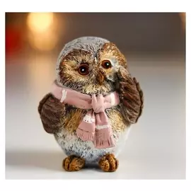 Сувенир полистоун "Совёнок в розовом шарфике" 7х6х6 см