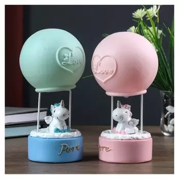 Сувенир полистоун свет "Единорог на воздушном шаре" 19,5х11х11 см