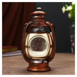 Сувенир полистоун свет "Фонарь со штурвалом" 20,5х8х11 см