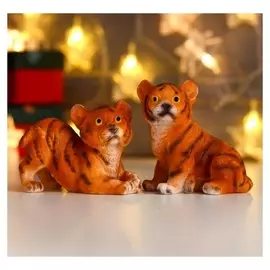 Сувенир полистоун "Тигрёнок полосатый" 8,5х6х9,3 см