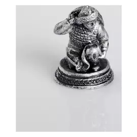 Сувенир полистоун "Воин", серебряный