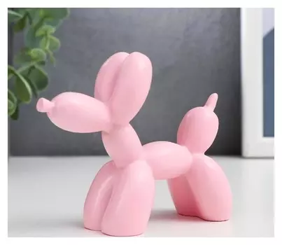 Сувенир полистоун "Воздушный шарик - собачка" нежно-розовый 8х10х4 см