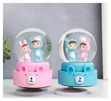 Сувенир полистоун водяной шар музыка "Карапузы" 12х8х8 см