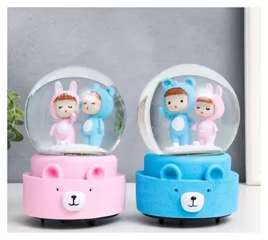 Сувенир полистоун водяной шар музыка "Карапузы" 16х10х10 см