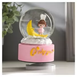 Сувенир полистоун водяной шар музыка "Малышка на месяце" крутится 13,5х8х8 см