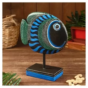 Сувенир "Рыба синяя" дерево, на подставке 25х7х33 см