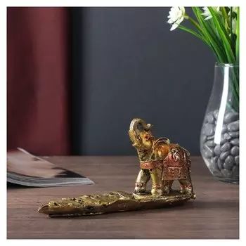 Сувенир с подставкой под благовония Слон на листе 9х17х5 см