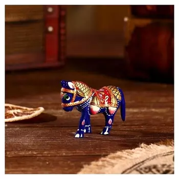 Сувенир "Синий конь" алюминий 5х3х6,5 см