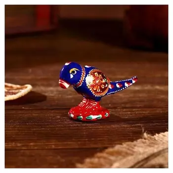 Сувенир "Синий попугай"алюминий 6,5х2,5х4,5 см