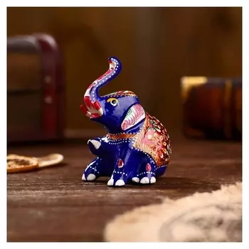 Сувенир "Синий слонёнок" алюминий 7х10х6 см