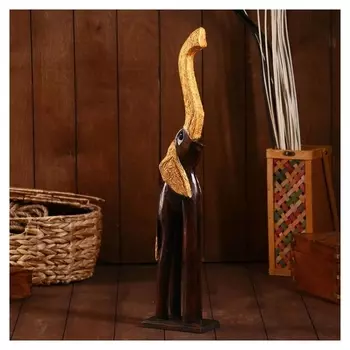 Сувенир "Слон блестящий" дерево, на подставке 9х16х60 см