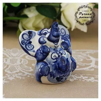 Сувенир «Слон чайник», 9 см, гжель