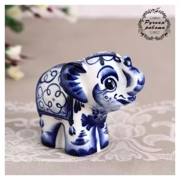 Сувенир «Слон тоша», 9х11 см, гжель