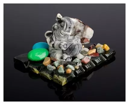 Сувенир "Слоник", змеевик, мрамор