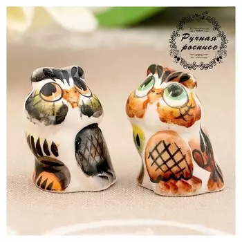 Сувенир «Сова», 3 см, цвет, гжель