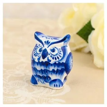 Сувенир «Сова», 4×4×5 см, гжель