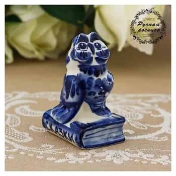 Сувенир «Сова на книгах», 8 см, гжель