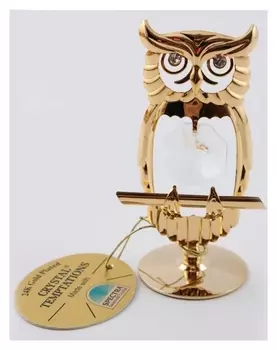 Сувенир сова с хрусталиками 7,5 см U-3676