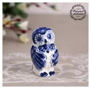 Сувенир «Совушка» средний, 7,5 см, гжель