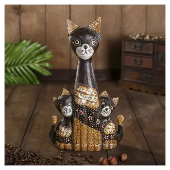 Сувенир "Три кошки с узором" дерево 5х18х30 см