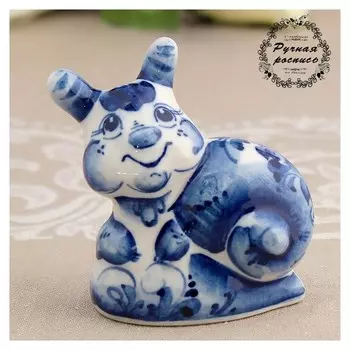 Сувенир «Улитка», средняя, 6 см, гжель