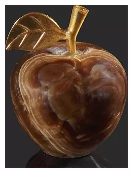 Сувенир «Яблоко», 3,8 см, чёрный оникс