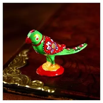 Сувенир "Зелёный попугай" алюминий 6,5х2,5х4,5 см