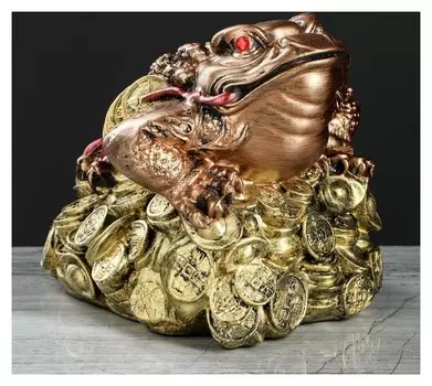 Сувенир "Жаба феншуй" цвет бронзовый, 18 см