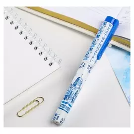 Сувенирная ручка Екатеринбург белая с рисунком достопримечательностей