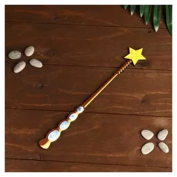 Сувенирное оружие из дерева "Волшебная палочка феи со звездой, драгоценная"