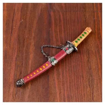 Сувенирное оружие «Катана на подставке», ромбы на рукоятке, 17см