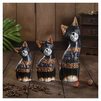 Сувенирный набор дерево "Кошечки с пятнистыми лапками" (20,15,12) 4х13х20 см