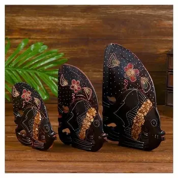 Сувенирный набор дерево "Рыбки с цветком"(3 шт) 20х8х25 см