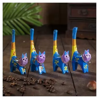 Сувенирный набор "Кошечки цветные под кольца" 4 штуки 7х5х10 см