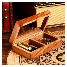 Сувенирный набор "Моряк" (2 брелока: компас и подз. труба) 11,5х6,5х3,7 см