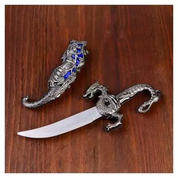 Сувенирный нож, 24,5 см резные ножны, дракон на рукояти