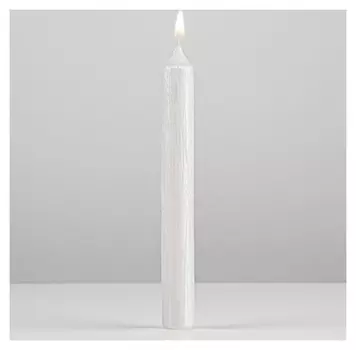 Свеча античная "Винтаж", 17х1,8 см, белый перламутр