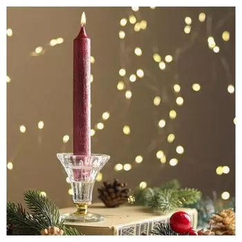 Свеча античная "Винтаж", 17х1,8 см, красная