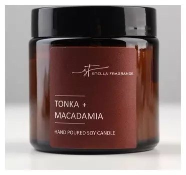 Свеча ароматическая в банке Stella Fragrance "Tonka Macadamia", 90 гр.